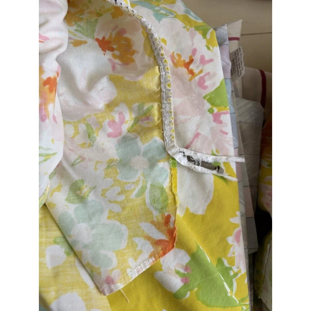 3 Vintage Full Size Bed Sheets Fitted And Flat Retro Flowers